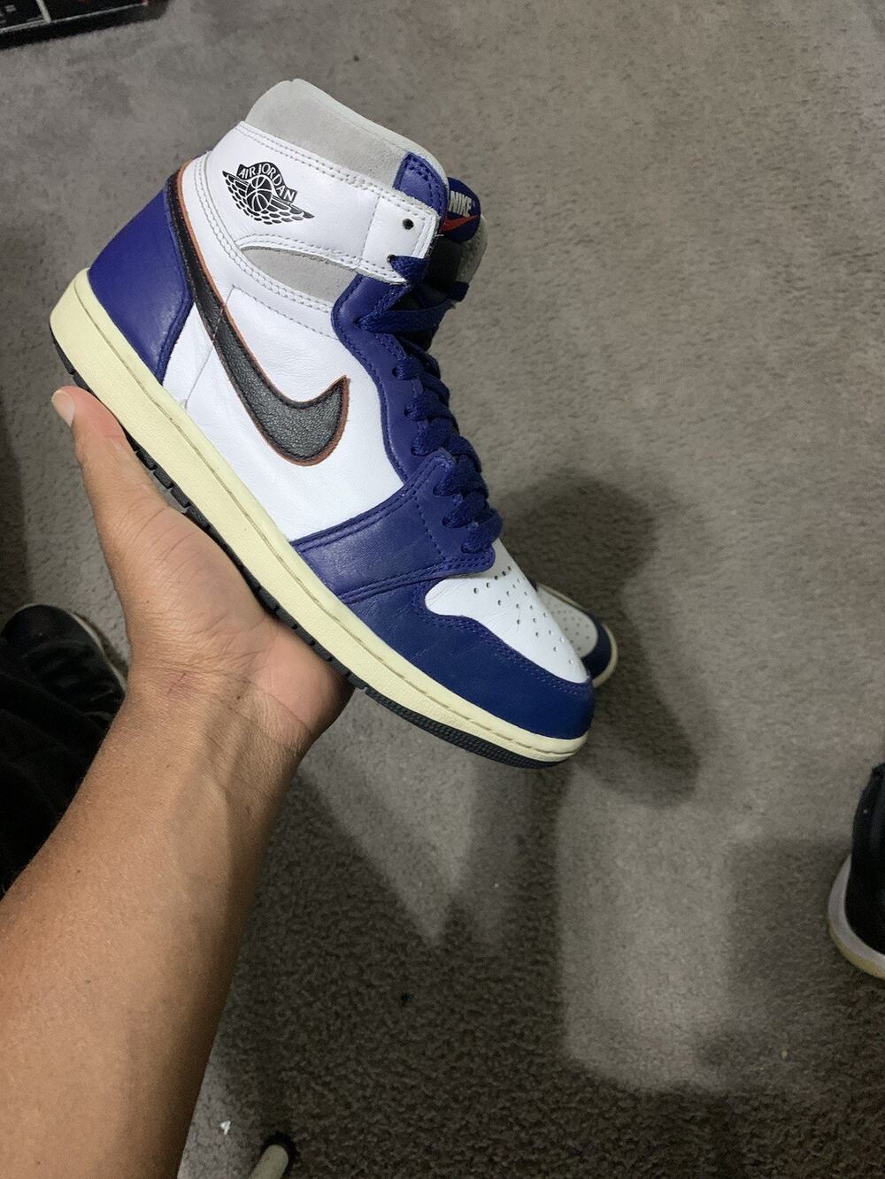 Size 8.5- Air Jordan 1 Retro High OG Rare Air White Black Royal Blue DZ5485-100